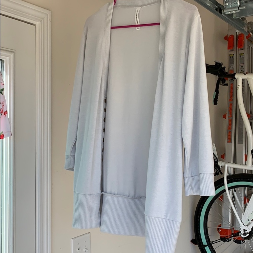 Gray button up cardigan